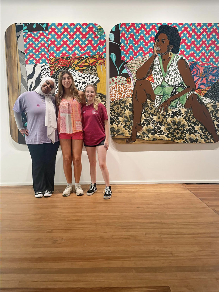 Alongside her cohort members, Elle Saleeby (9) explores an art institute. The cohort was made up of individuals around the globe. “You definitely heard so many accents in the room,” Saleeby said. “It was really good because it fosters a lot of different viewpoints in the experience that were all brought into the conversation.” (Photo courtesy of Elle Saleeby)